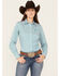 Image #1 - Cinch Women's TENCEL&trade; Striped Long Sleeve Button-Down Western Core Shirt, Teal, hi-res