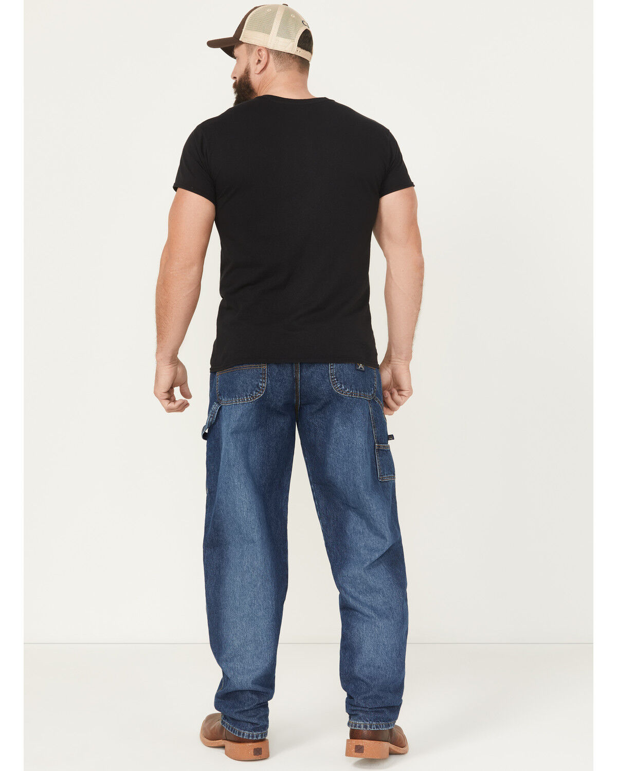 Image #3 - Cinch Men's Blue Label Carpenter Tapered Loose Fit Denim Jeans, Blue, hi-res