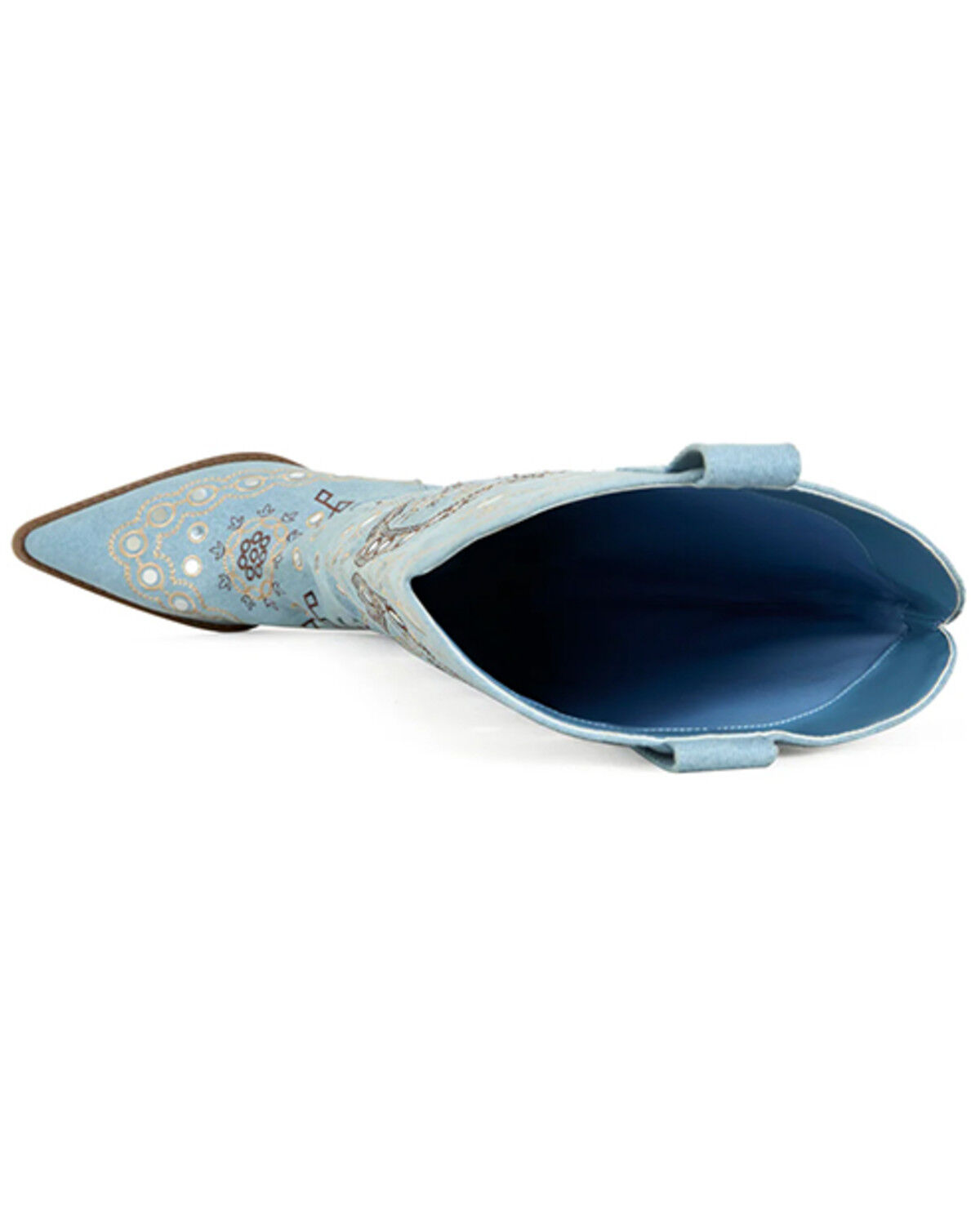 Image #4 - Azalea Wang Women's Aamina Embellished Denim Tall Western Boots - Round Toe, Blue, hi-res