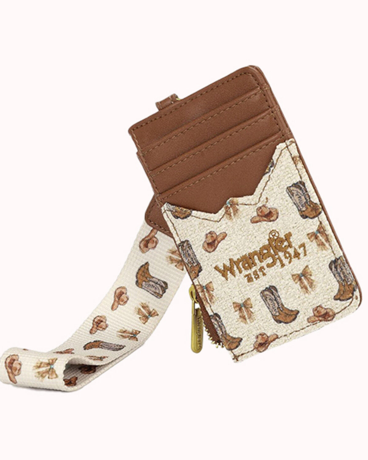 Image #1 - Wrangler Women's Western Print Wallet Wristlet, Tan, hi-res