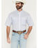 Image #1 - George Strait by Wrangler Men's Geo Print Short Sleeve Button-Down Stretch Western Shirt, Blue, hi-res