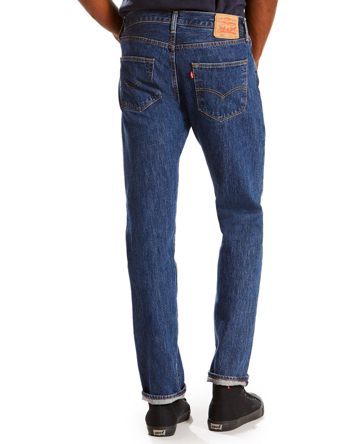 Levi's Men's 501 Original Straight Leg Jeans, Dark Blue, hi-res
