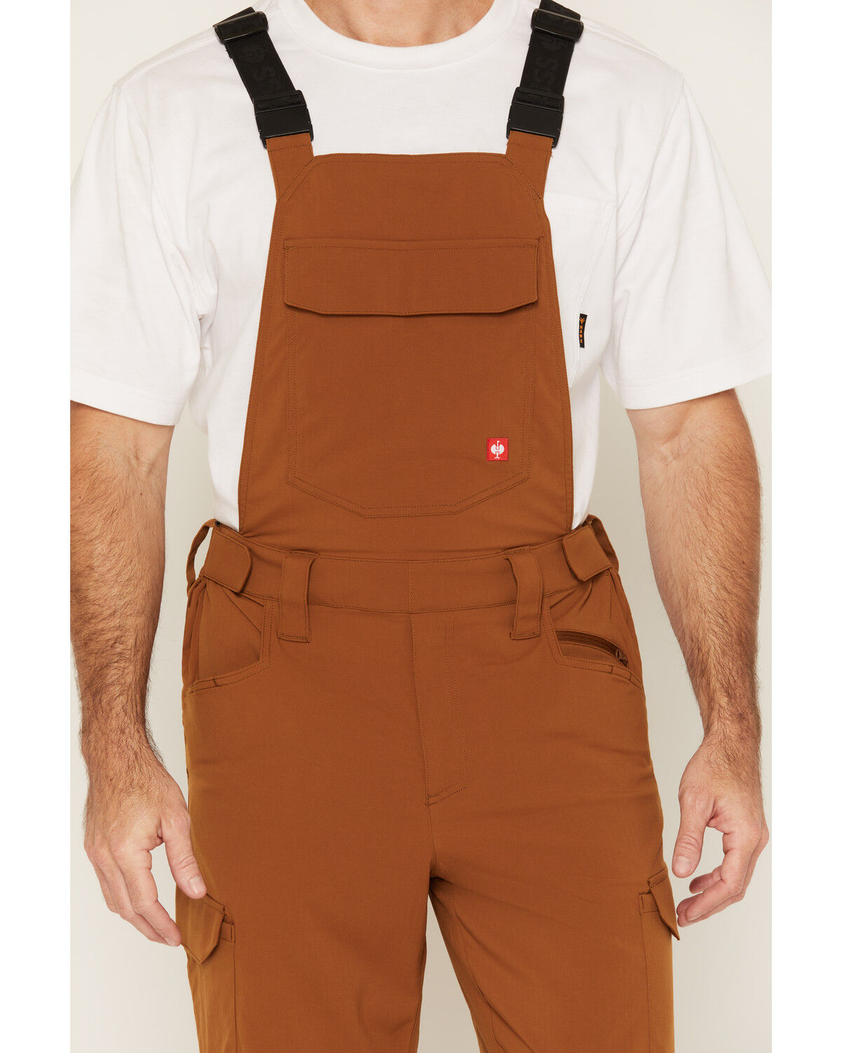 Image #3 - Strauss Men's Stretch Ripstop Cargo Work Bib Overalls, Brown, hi-res
