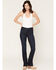 Image #1 - Haala Women's Deep Ocean Dark Wash Venice Bootcut Stretch Denim Jeans, Dark Wash, hi-res