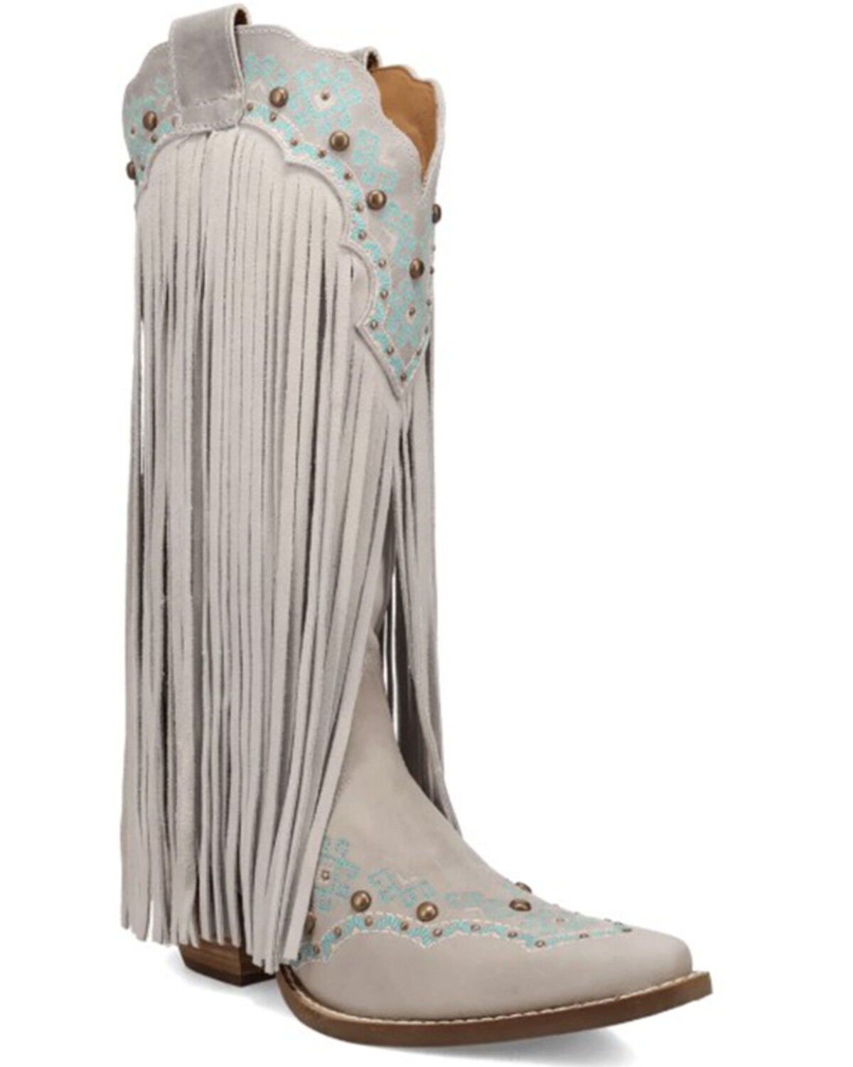 Dingo Women's Tequila Sunrise Fringe Western Boots - Snip Toe, Off White, hi-res