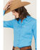 Image #2 - Cinch Women's Tonal Medallion Print Long Sleeve Button-Down Western Shirt, Blue, hi-res