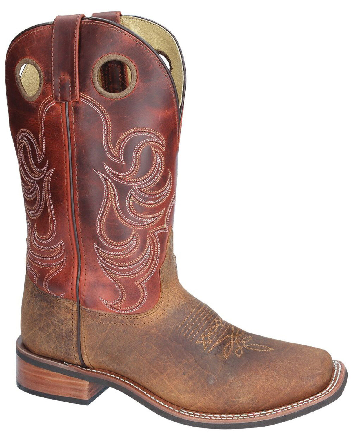 Smoky Mountain Timber Western Boots - Broad Square Toe, Brown, hi-res