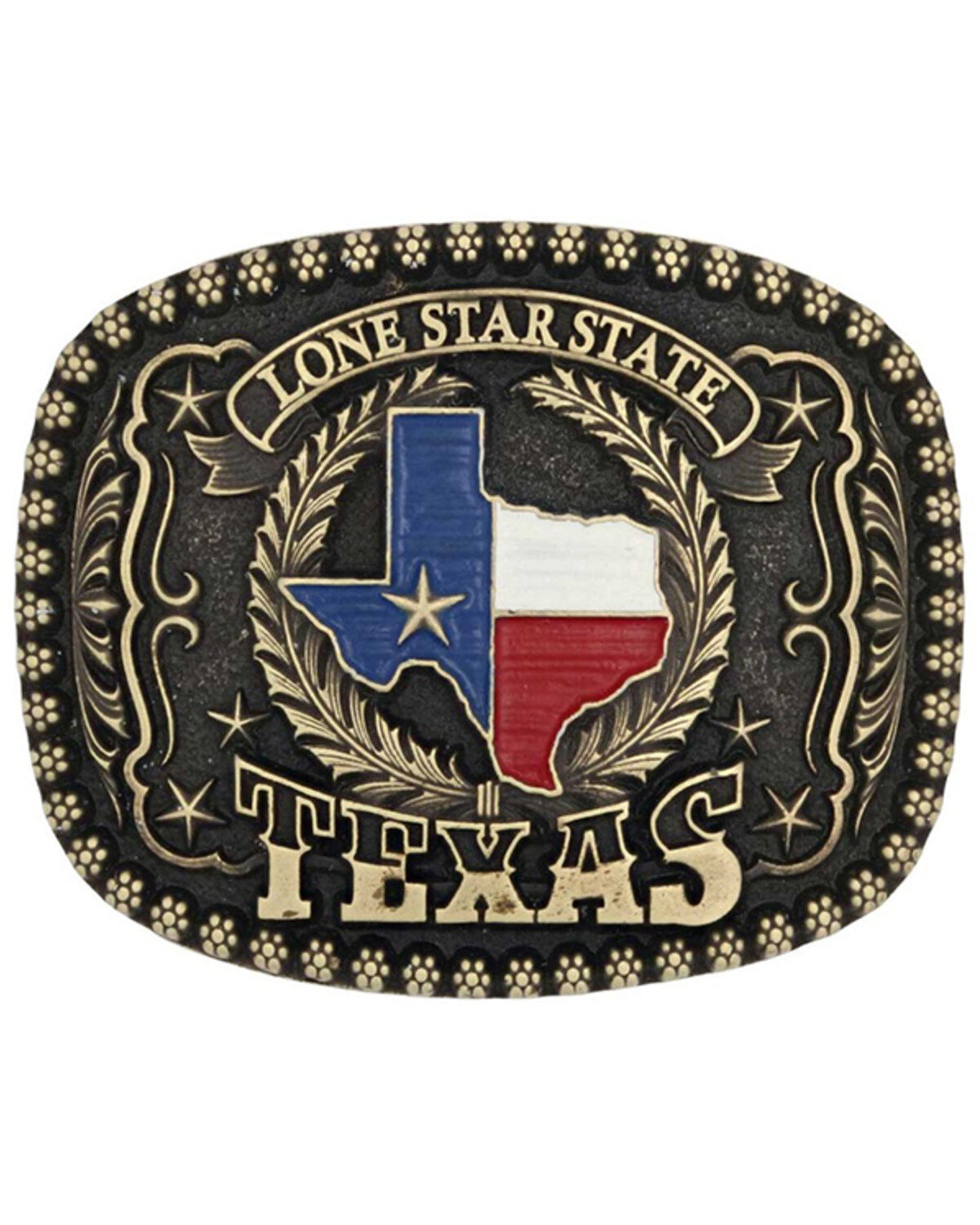 Image #1 - Montana Silversmiths Lone Star Heritage Attitude Buckle, Brass, hi-res