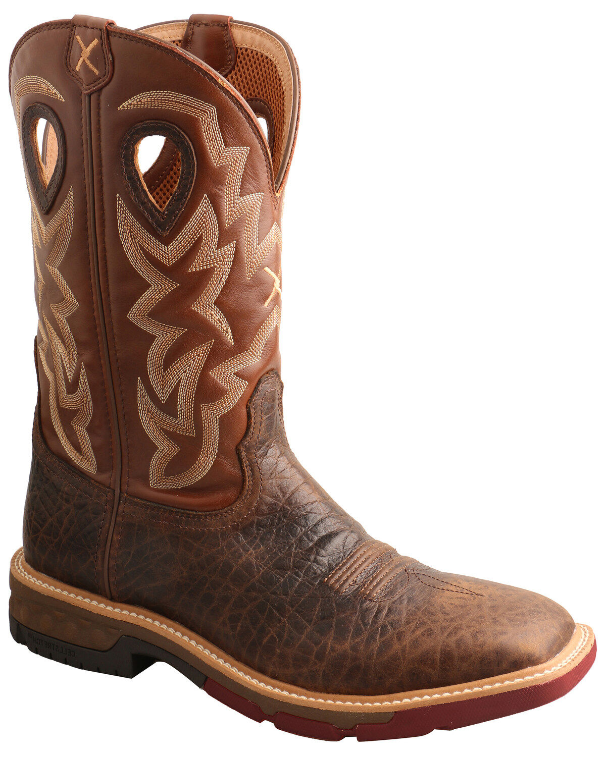 Twisted X Men's Brown Western Work Boots - Soft Toe, Brown, hi-res