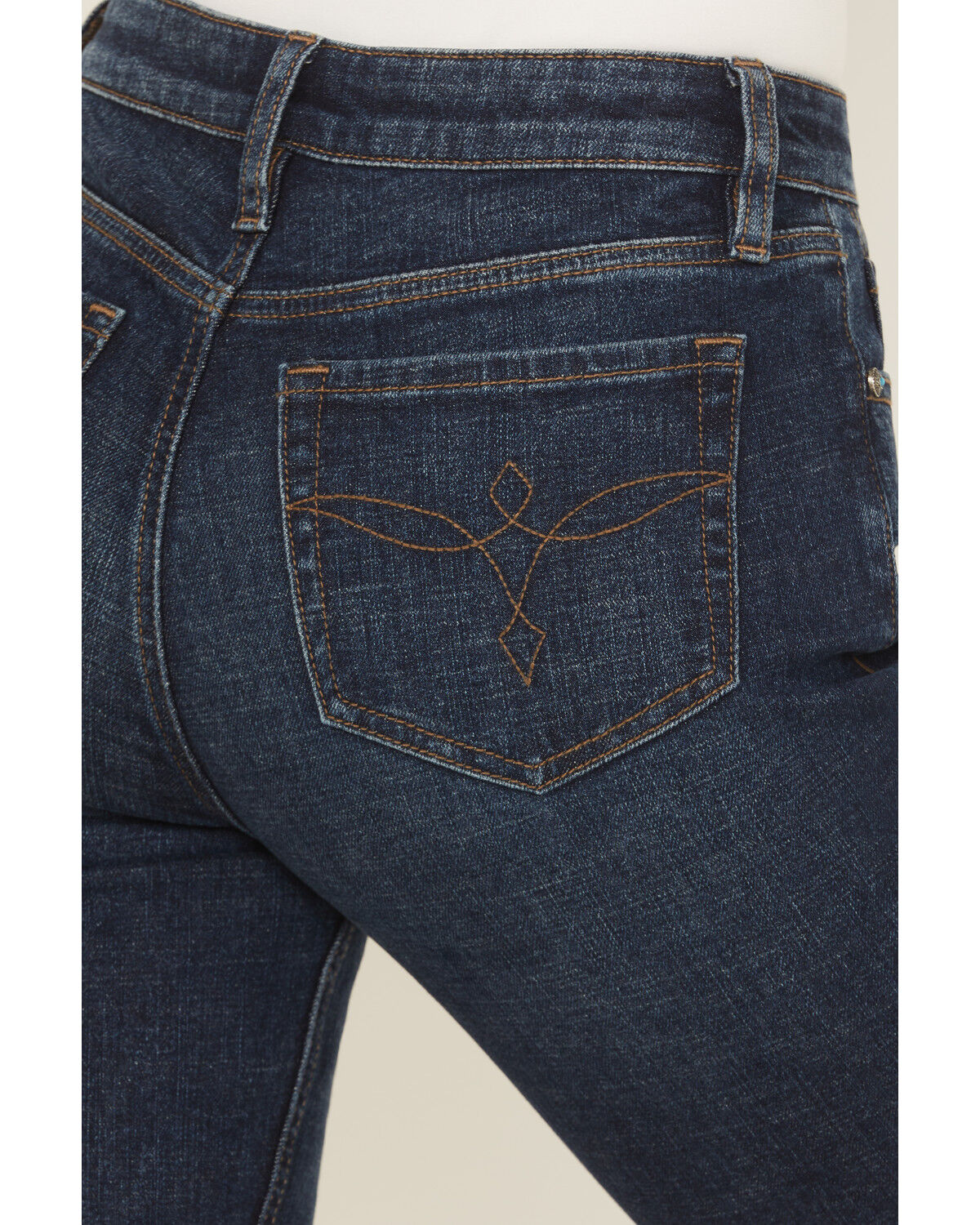 Image #4 - Shyanne Women's Luna High Rise Flare Stretch Denim Jeans, Dark Wash, hi-res