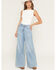 Image #1 - Ariat Women's Calamity Light Wash Ultra High Rise Wide Stretch Denim Jeans, Medium Wash, hi-res
