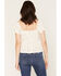 Image #4 - Cleo + Wolf Women's Floral Print Flutter Sleeve Ruffle Peplum Top, Ivory, hi-res