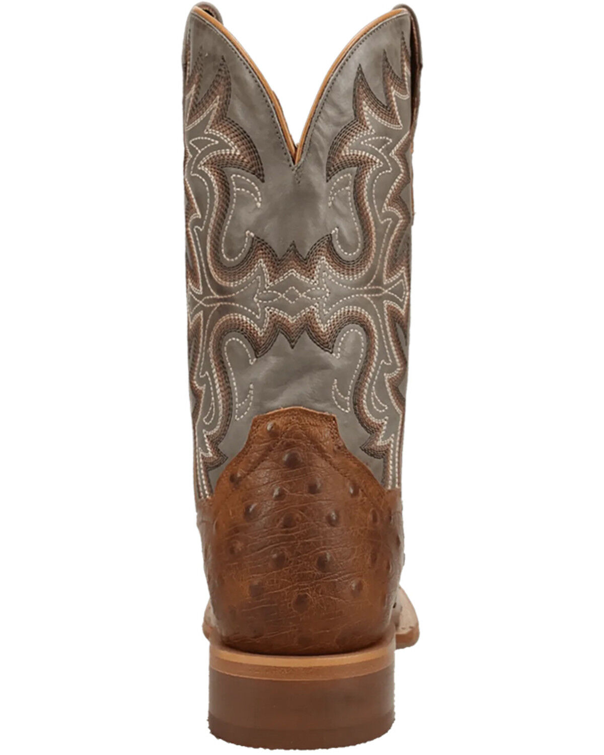 Image #5 - Dan Post Men's Drayden Exotic Full Quill Ostrich Western Boots - Broad Square Toe, Heather Brown, hi-res