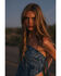 Image #2 - Cleo + Wolf Women's Bandana Print Strapless Denim Tie Shirt, Medium Wash, hi-res