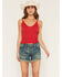 Image #1 - Rock & Roll Denim Women's Knit Tank Top, Red, hi-res