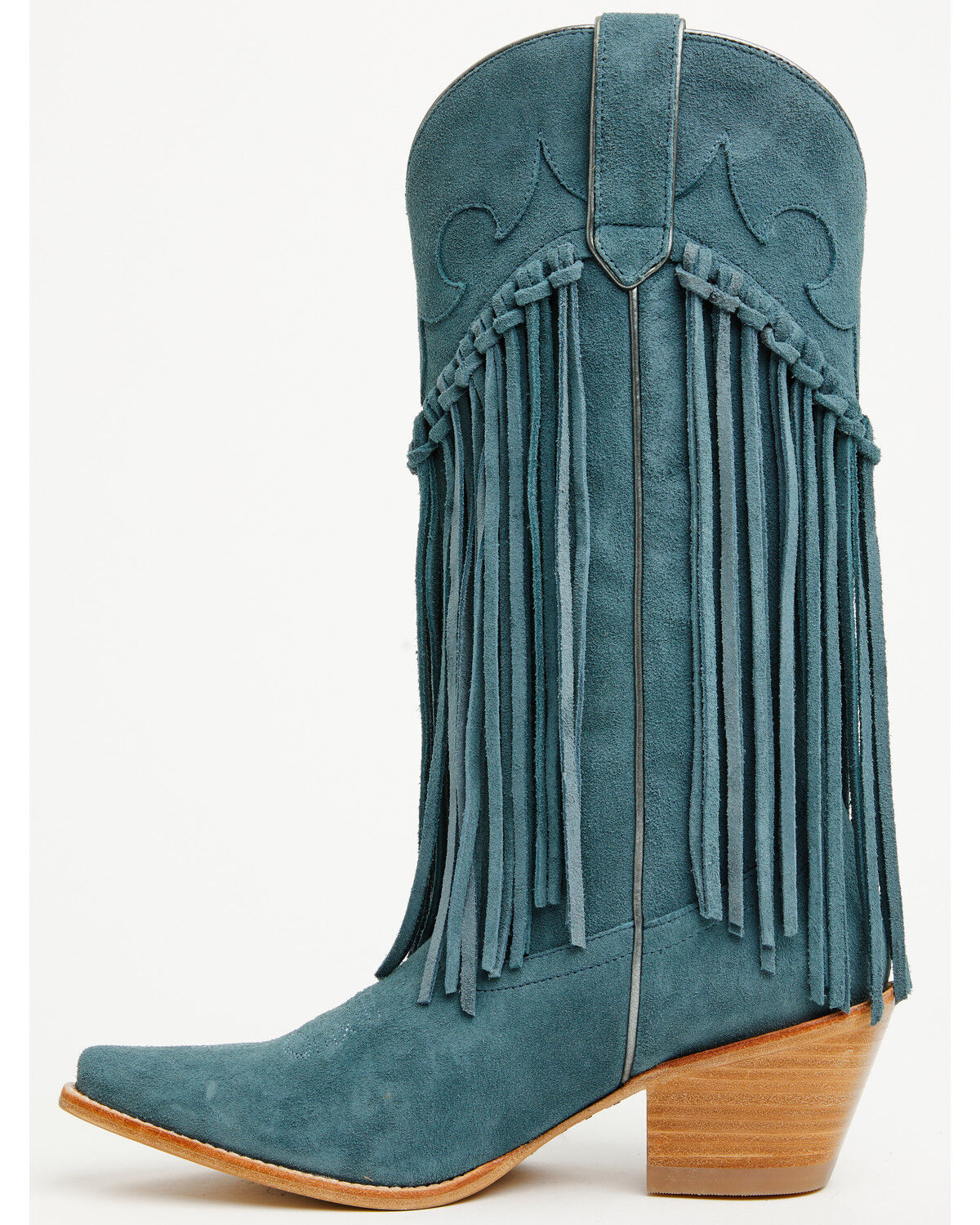 Image #3 - Idyllwind Women's Sterling Suede Fringe Western Boots - Snip Toe, Blue, hi-res