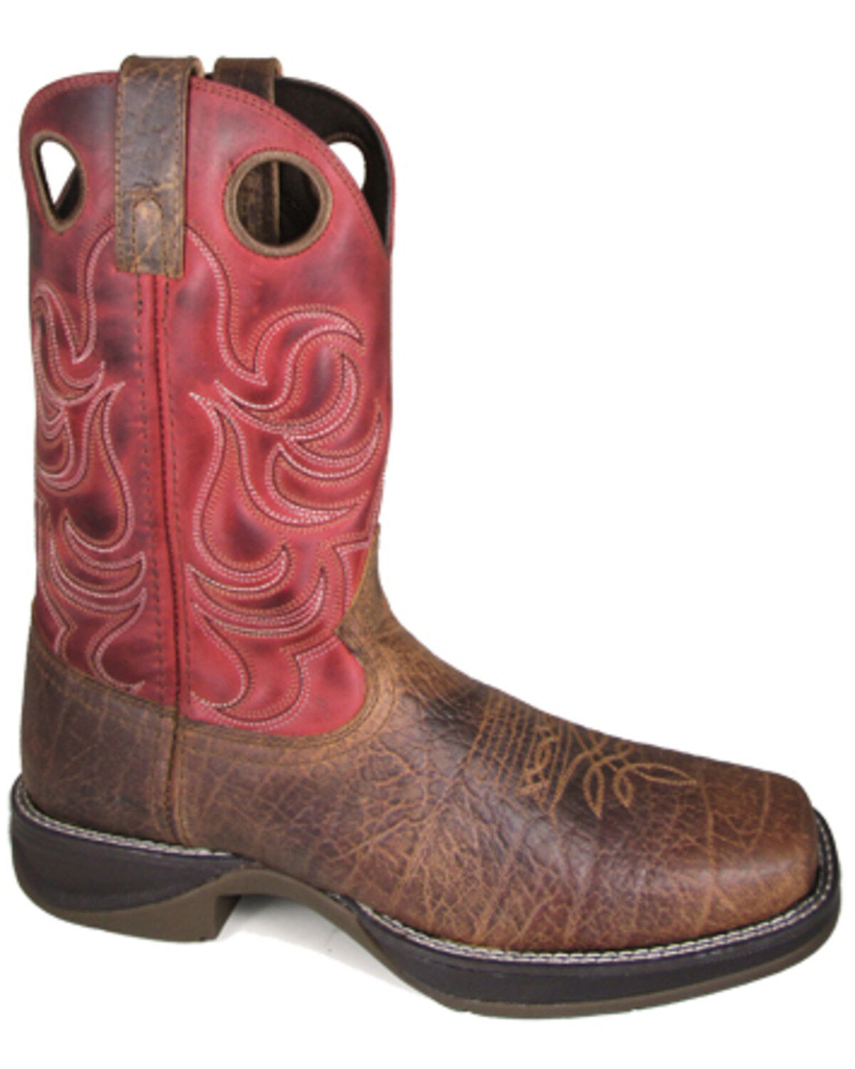 Smoky Mountain Men's Benton Western Boots - Broad Square Toe, Brown, hi-res