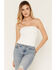 Image #3 - Cleo + Wolf Women's Lace Strapless Shirt, Ivory, hi-res