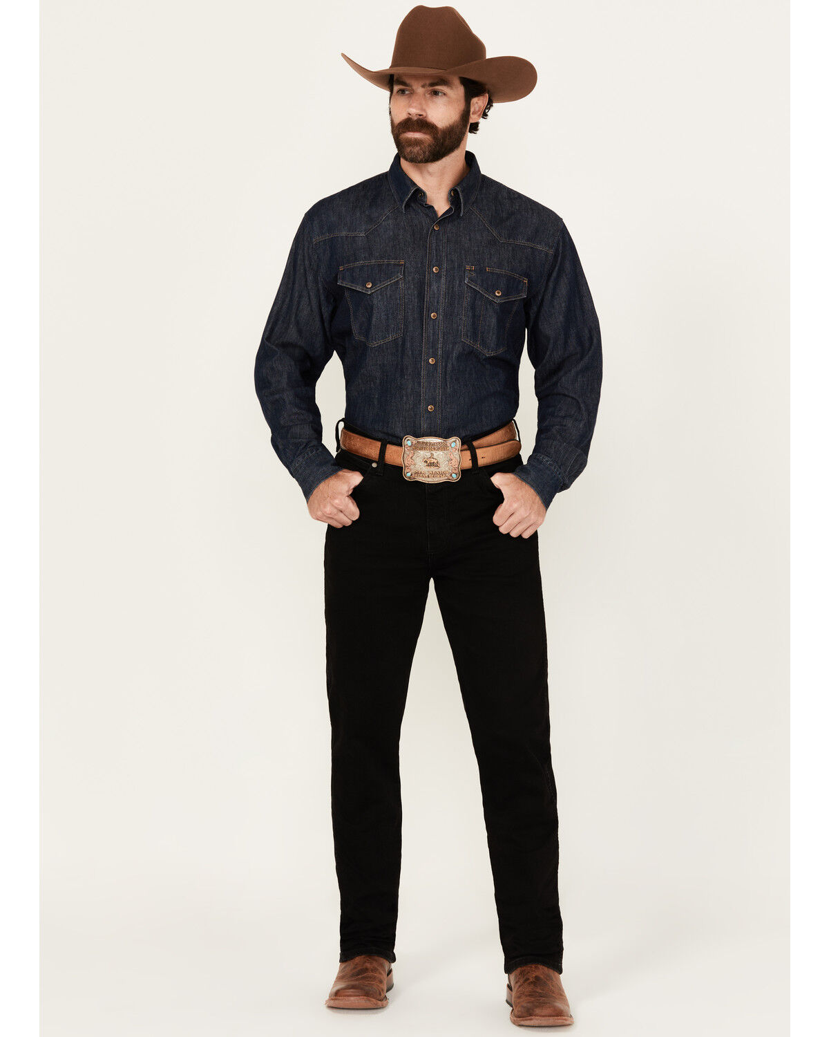 Wrangler Retro Men's Blackwell Slim Straight Stretch Denim Jeans, Black, hi-res