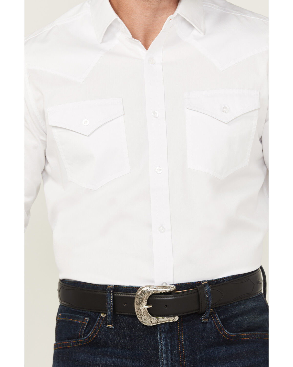Image #3 - Cody James Black 1978&reg; Men's Lawman Solid Long Sleeve Button-Down Western Shirt, White, hi-res