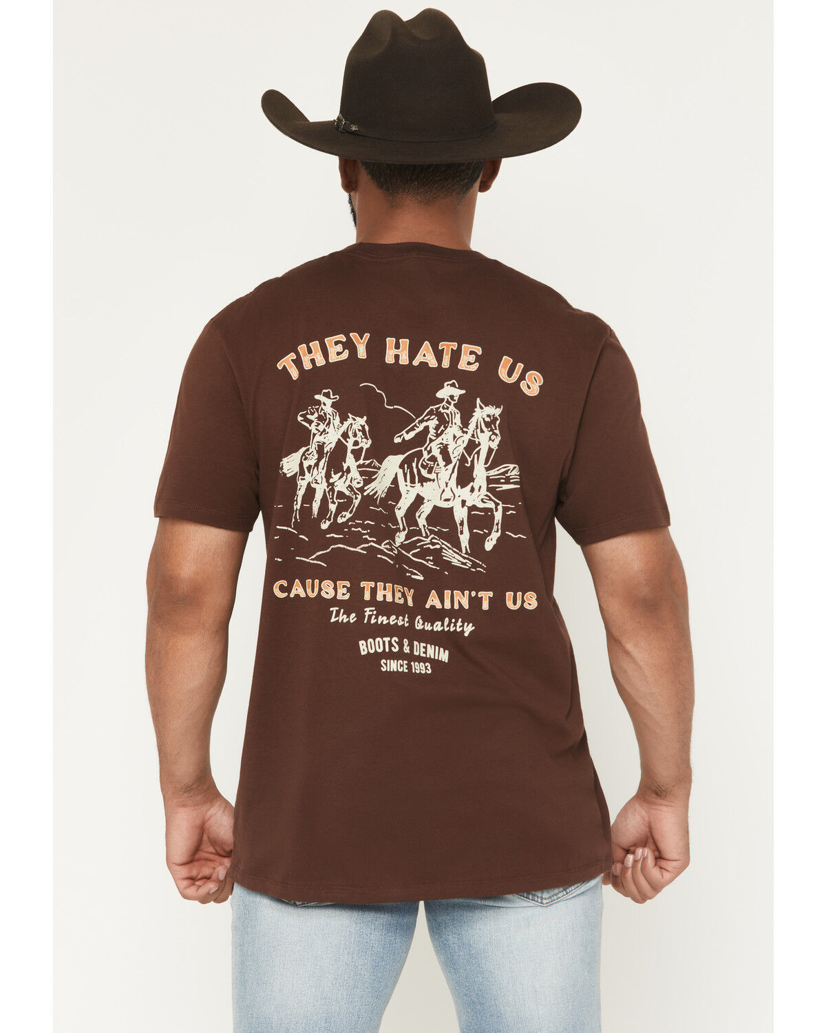 Ariat Men's Haters Club Short Sleeve Graphic T-Shirt, Brown, hi-res