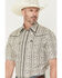 Image #2 - Wrangler Men's Vintage Brushpopper Floral Striped Print Short Sleeve Snap Western Shirt, Cream, hi-res