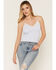 Image #1 - By Together Women's Lace Trim Sleeveless Tank Top, Blue, hi-res