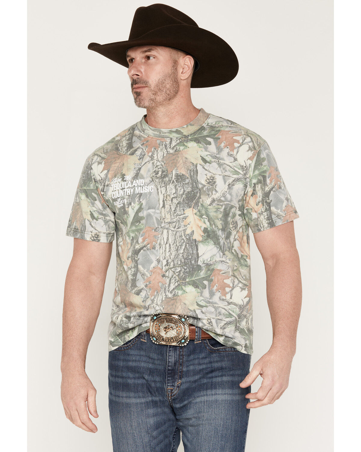 Image #2 - Los Sundays Men's Tequila & Country Music Camo Print Short Sleeve Graphic T-Shirt, Camouflage, hi-res