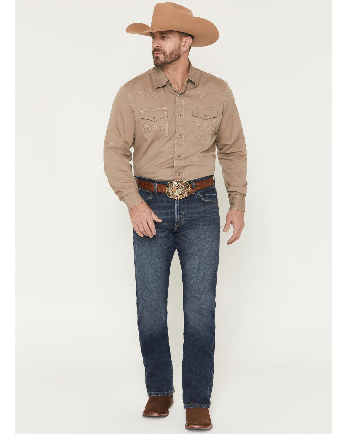 Image #1 - Wrangler Retro Men's 77MWZ Hoffman Dark Wash Slim Bootcut Stretch Denim Jeans, Dark Wash, hi-res