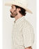 Image #2 - George Strait by Wrangler Men's Plaid Print Short Sleeve Button-Down Stretch Western Shirt, White, hi-res