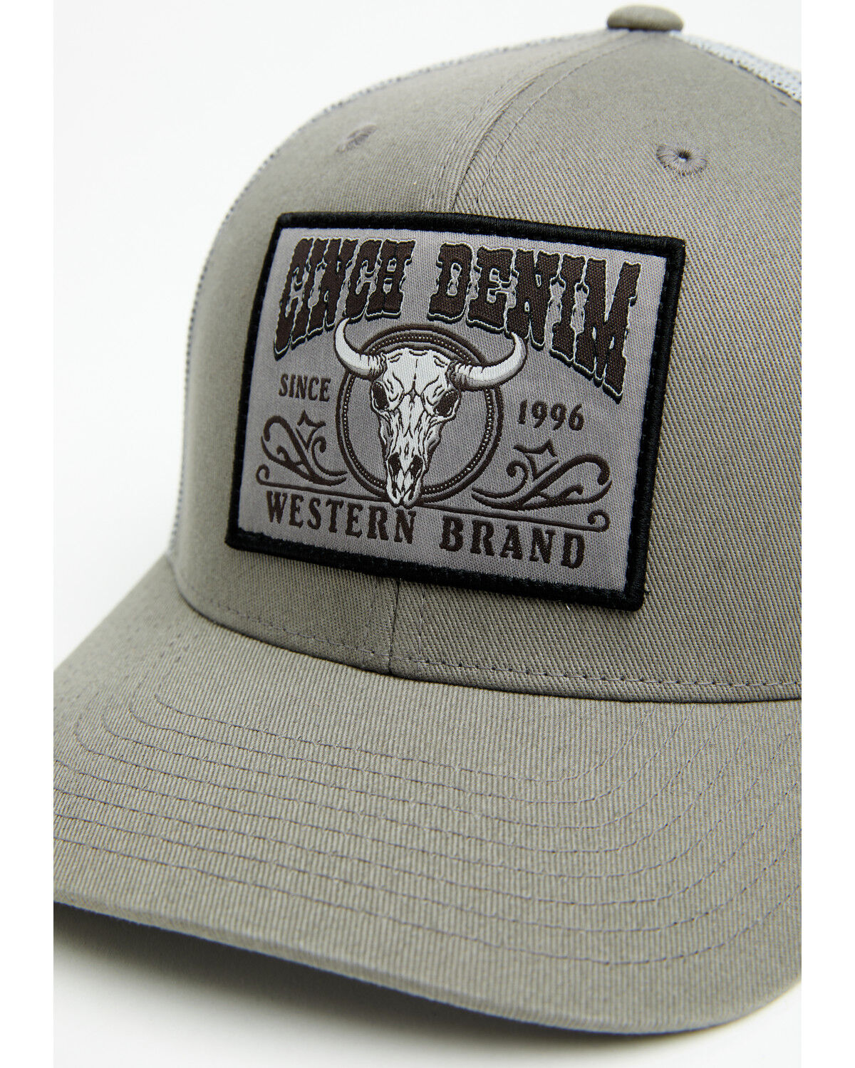 Image #2 - Cinch Men's FlexFit Logo Patch Ball Cap, Grey, hi-res