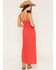 Image #4 - Lovestitch Women's Sleeveless Snap Front Midi Dress, Red, hi-res