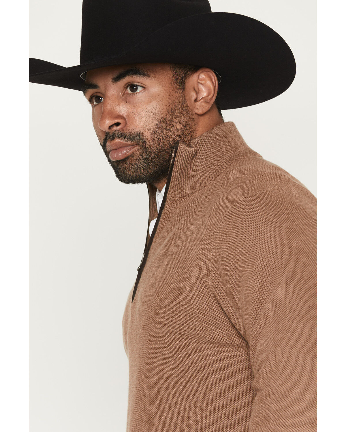 Image #2 - Cody James Black 1978&reg; Men's Parker Solid 1/4 Zip Pullover Sweater, Camel, hi-res