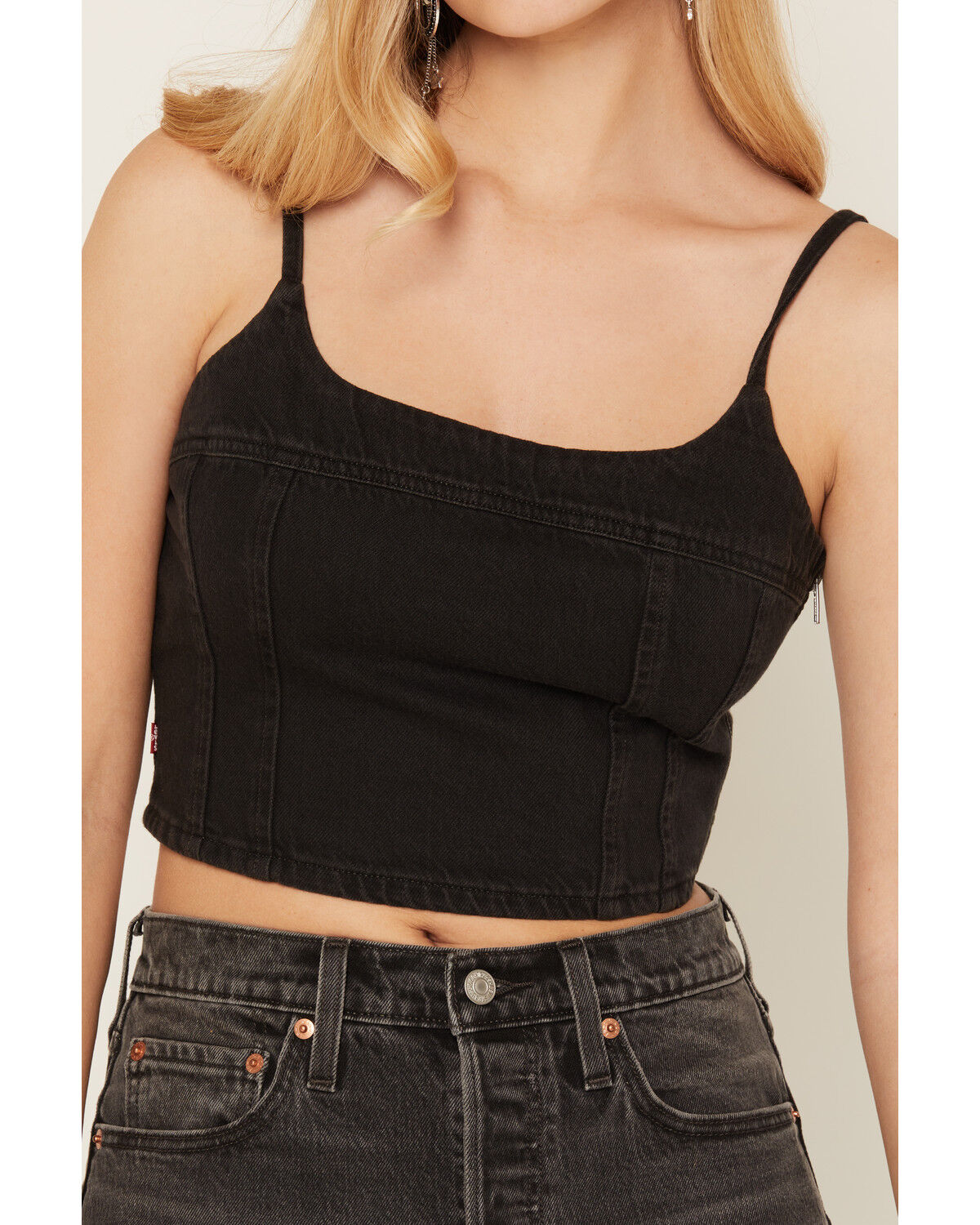 Image #3 - Levi's Women's Jadine Denim Cami Tank, Black, hi-res