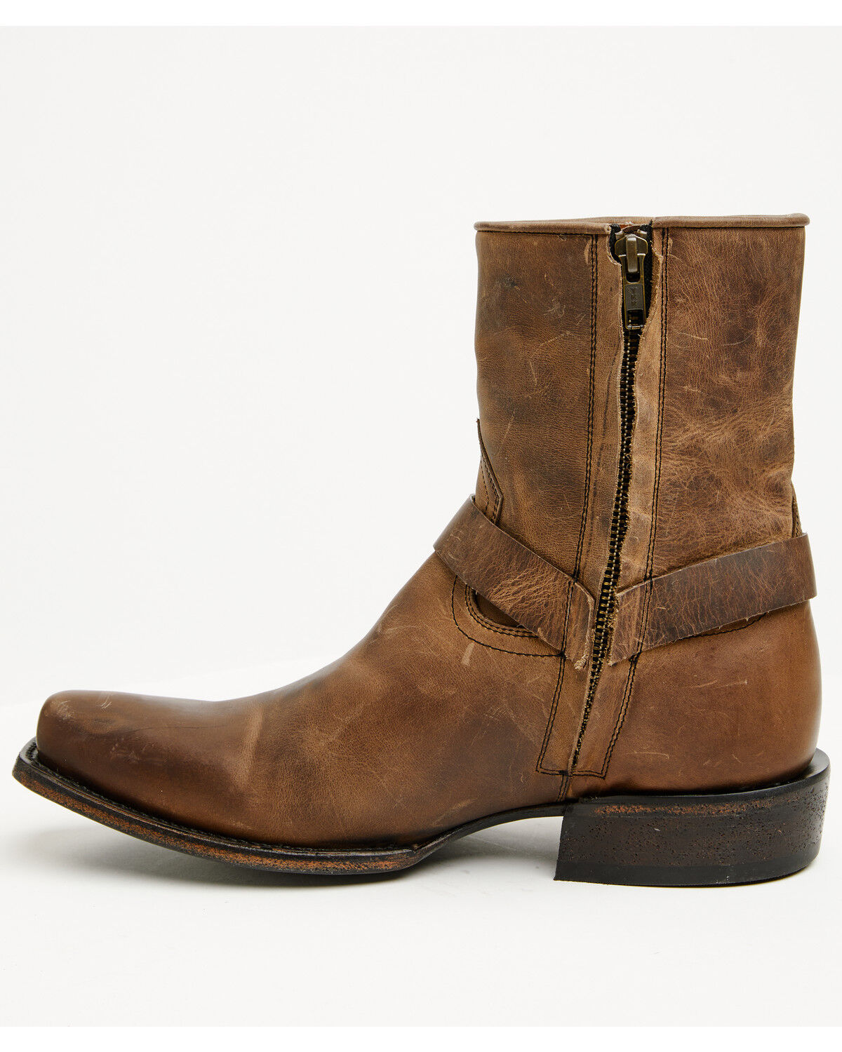 Image #3 - Moonshine Spirit&reg; Men's Pancho Harness Western Ankle Boots - Square Toe, Brown, hi-res
