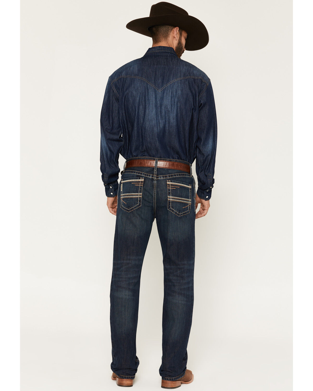 Image #3 - Cinch Men's Ian Rigid Dark Slim Bootcut Jeans, Indigo, hi-res