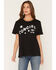 Image #1 - Cowgirl Up Women's Star Short Sleeve Graphic Tee, Black, hi-res
