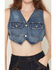 Image #3 - Ashley Women's Medium Wash Cropped Denim Vest, Medium Wash, hi-res