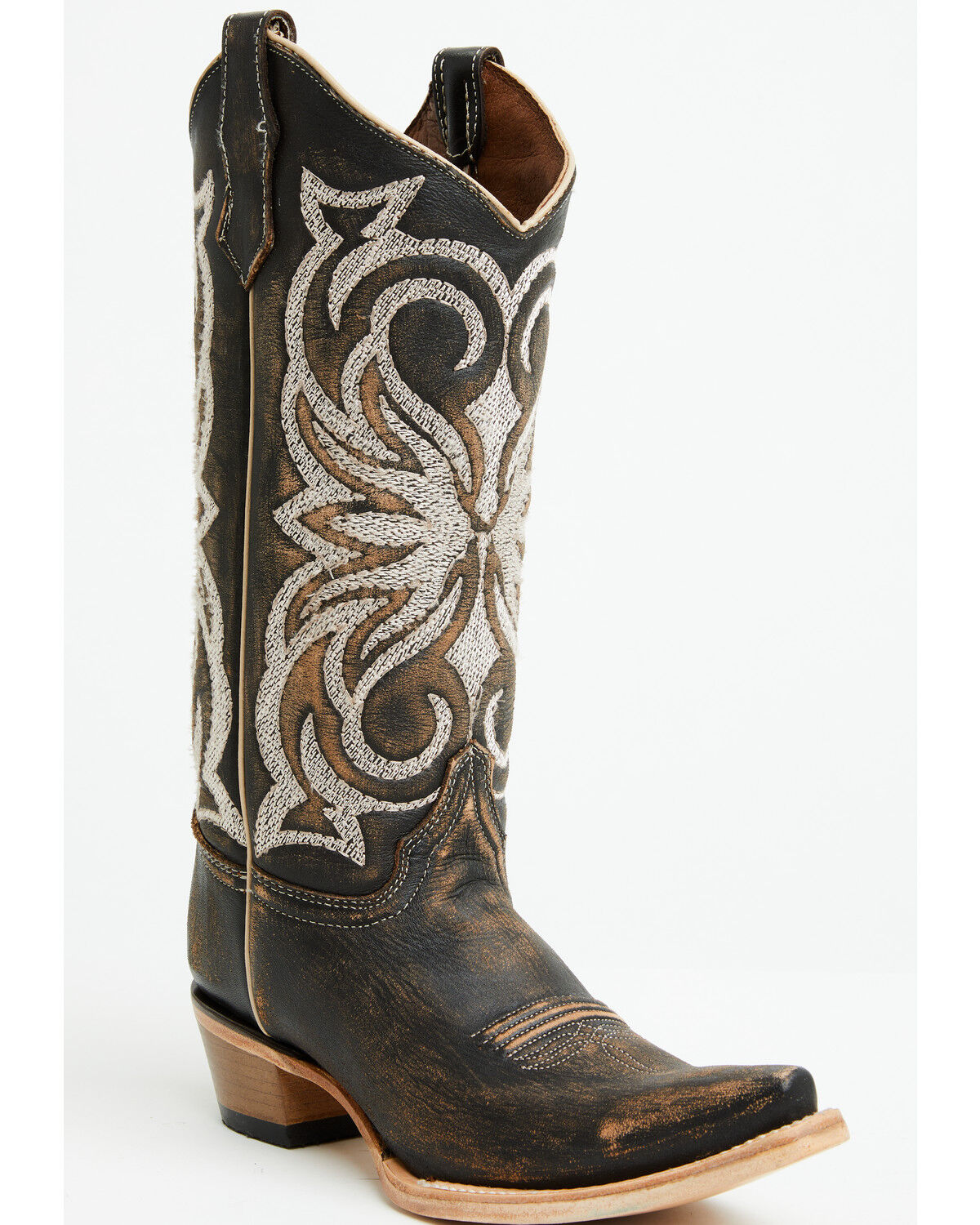 Circle G Women's Embroidered Tall Western Boots - Snip Toe, Brown, hi-res