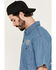 Image #4 - Dickies X Harley Davidson Men's Embroidered Short Sleeve Button-Down Denim Work Shirt, Light Wash, hi-res