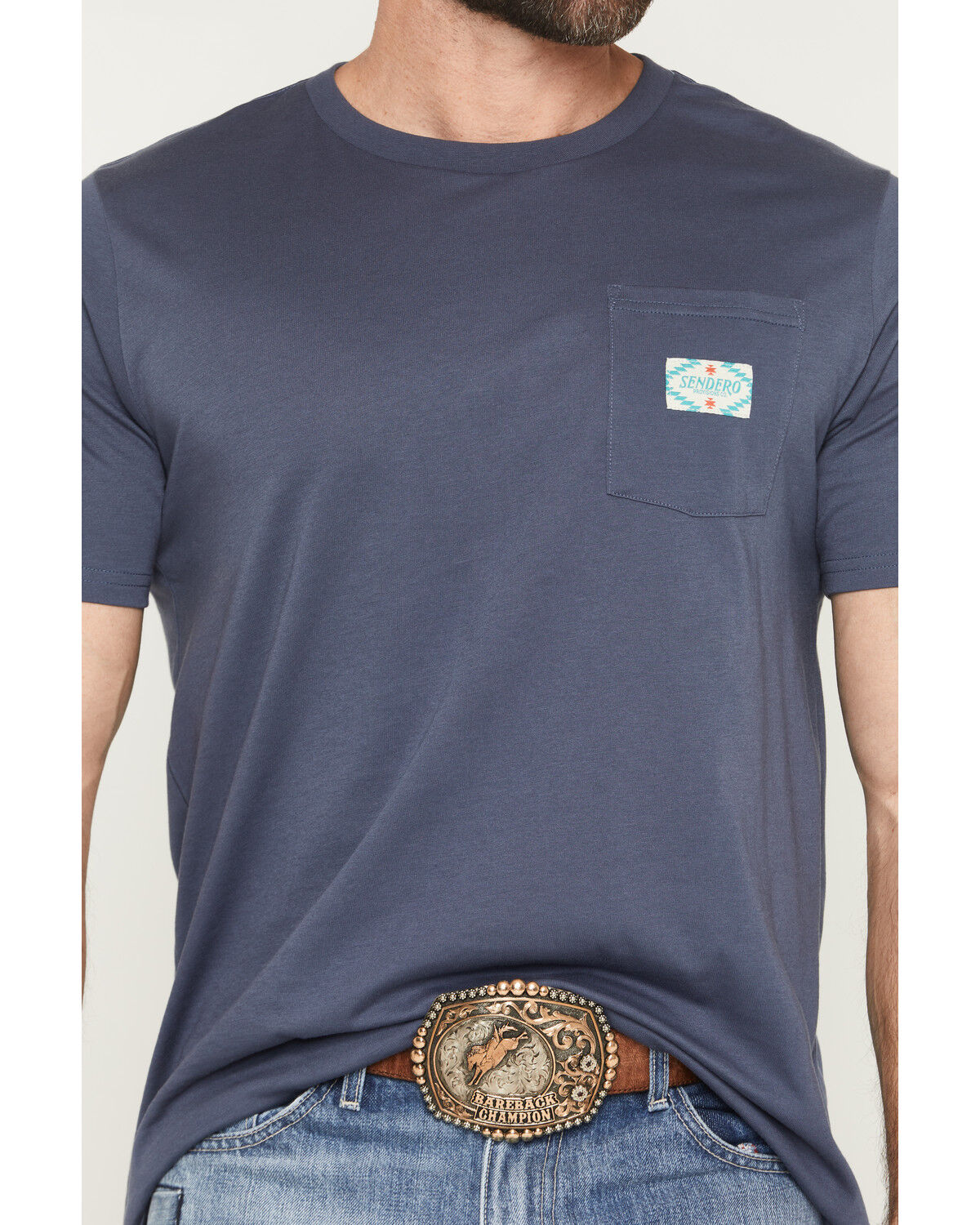 Image #3 - Sendero Provisions Men's Logo Short Sleeve Pocket T-Shirt, Navy, hi-res