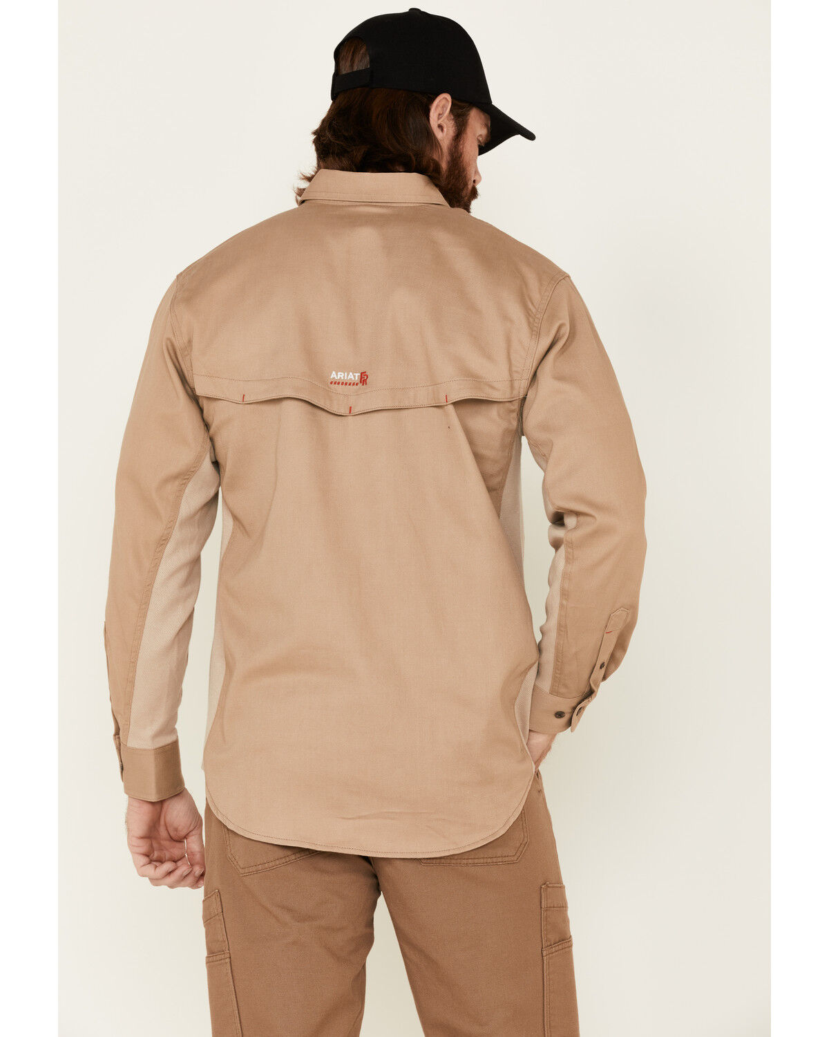 Image #4 - Ariat Men's FR Solid VentTEK Long Sleeve Work Shirt - Big, Beige, hi-res