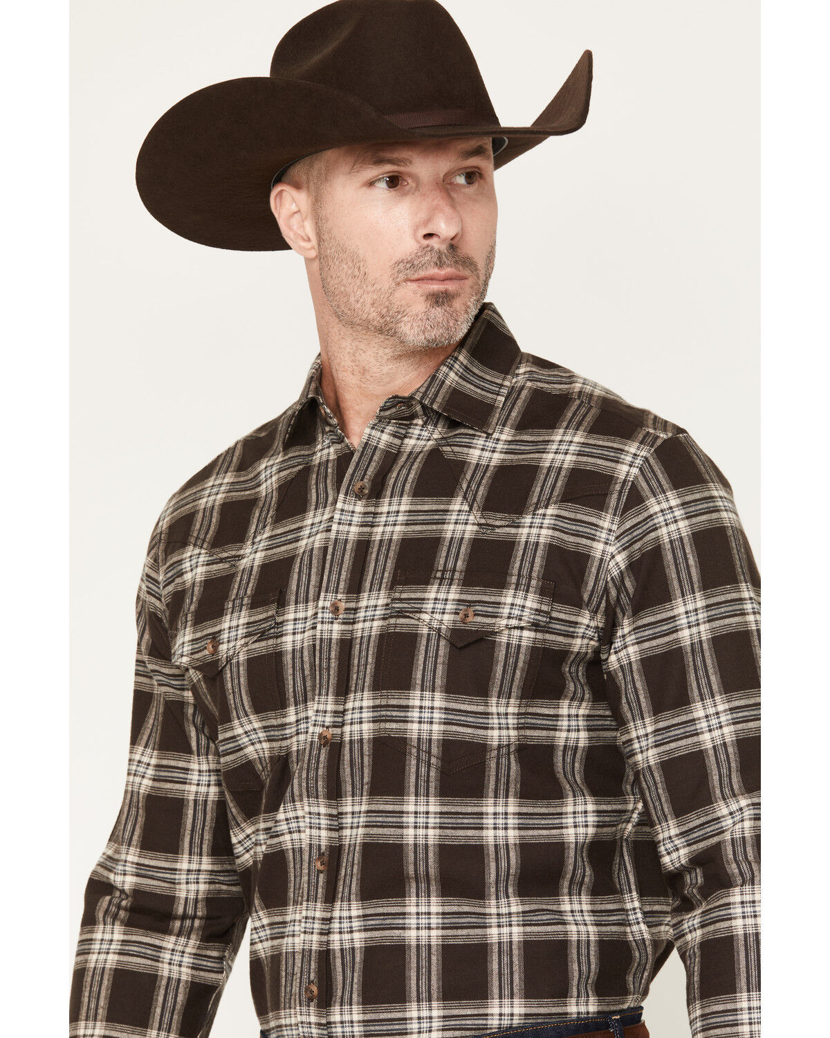 Image #2 - Cody James Black 1978&reg; Men's McCone Plaid Print Long Sleeve Button-Down Flannel Shirt, Dark Brown, hi-res