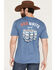 Image #1 - Jedco Men's Red, White & Busch Light Short Sleeve Graphic T-Shirt, Blue, hi-res