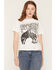 Image #1 - Alpha Collective Women's Cheyenne Rodeo Short Sleeve Graphic Tee, White, hi-res