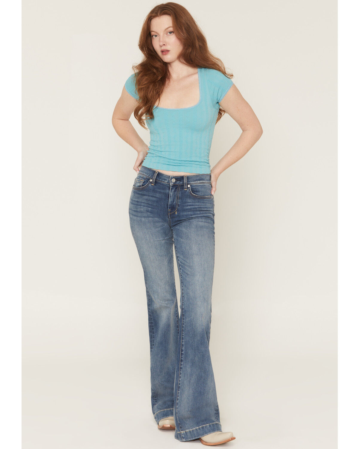 Image #3 - 7 For All Mankind Women's Medium Wash Mid Rise Dojo Wide Jeans, Medium Wash, hi-res
