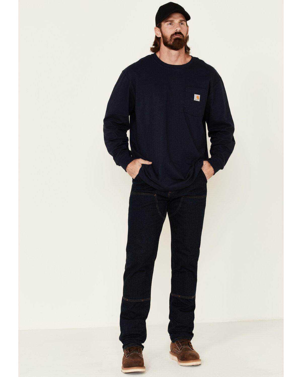 Image #1 - Carhartt Men's Rugged Flex&reg; Relaxed Double Front Work Jeans, Indigo, hi-res