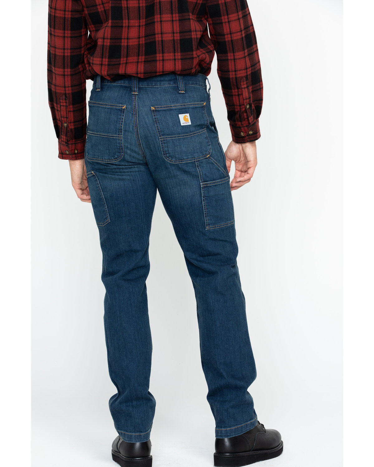 Image #3 - Carhartt Men's Rugged Flex&reg; Full Swing Relaxed Fit Dungaree Jeans, Dark Blue, hi-res