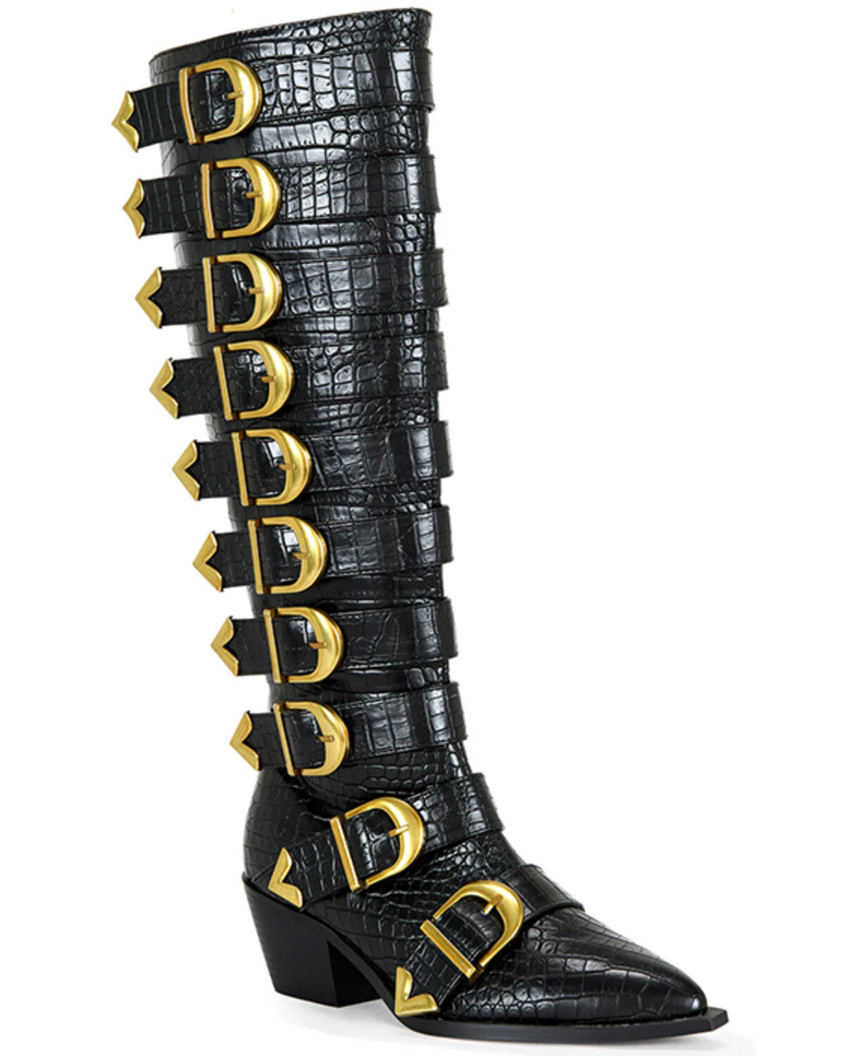 Azalea Wang Women's Graziana Exotic Print Western Boots - Snip Toe, Black, hi-res