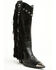 Image #1 - Azalea Wang Women's Pelagius Tall Fringe Western Boots - Round Toe, Black, hi-res
